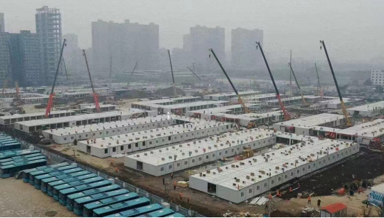 2020年1月18日為武漢火神山方艙醫(yī)院提供集裝箱